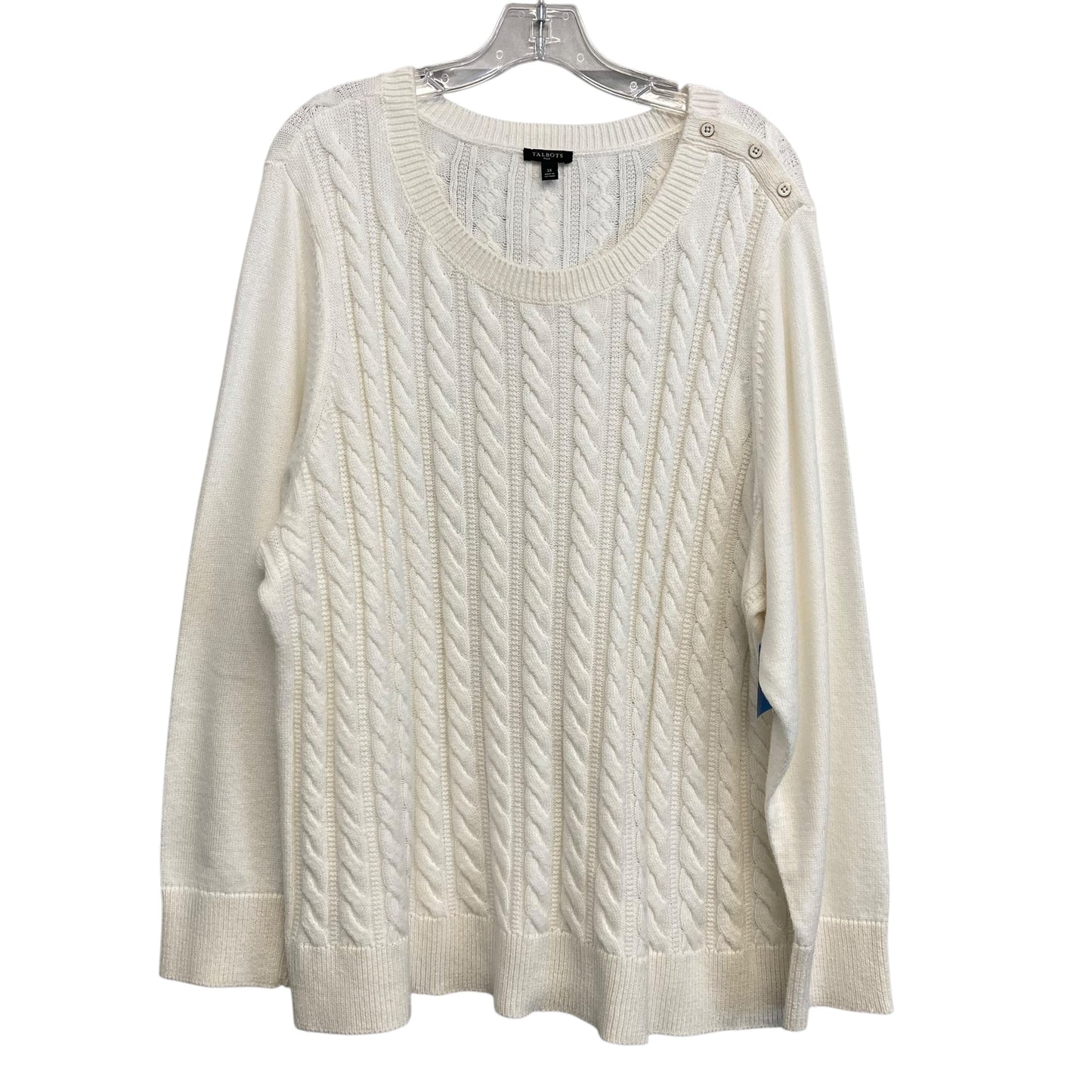 Sweater By Talbots In Cream, Size:3X