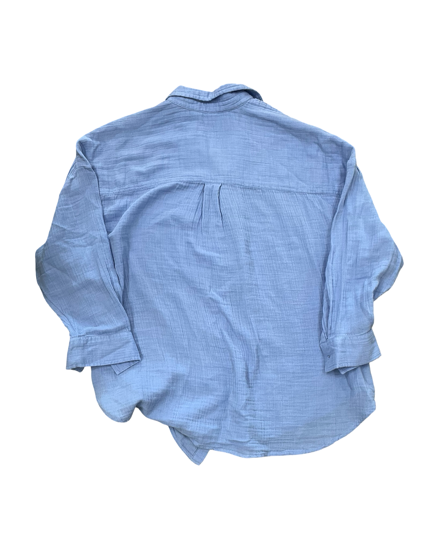 Blouse Ls By Terra & Sky In Blue, Size:1X