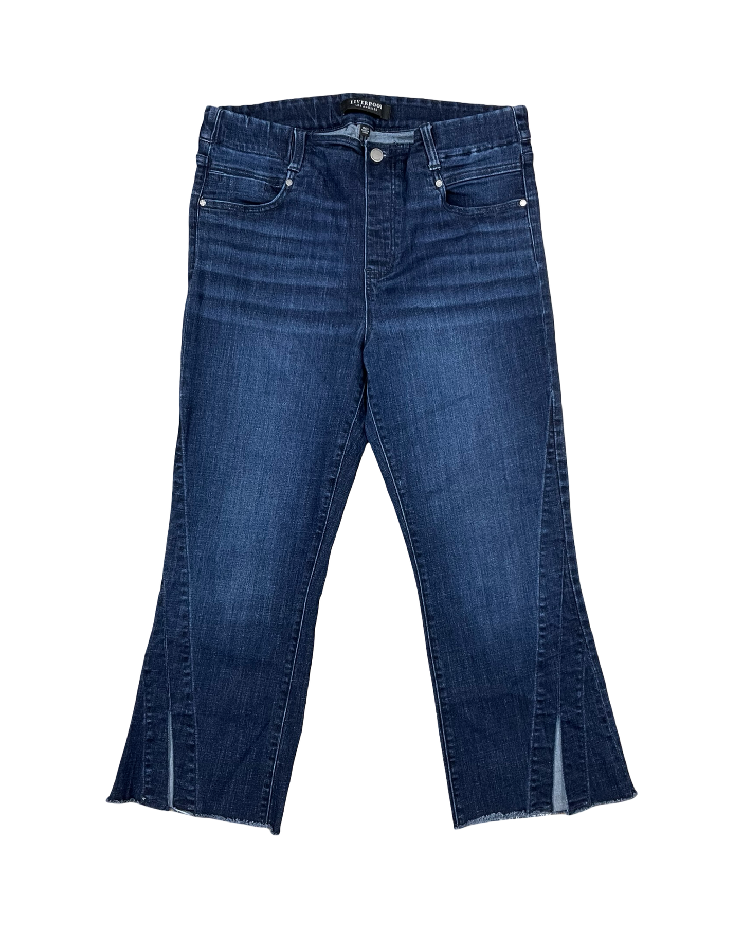 Jeans Straight By Liverpool In Blue Denim, Size:12