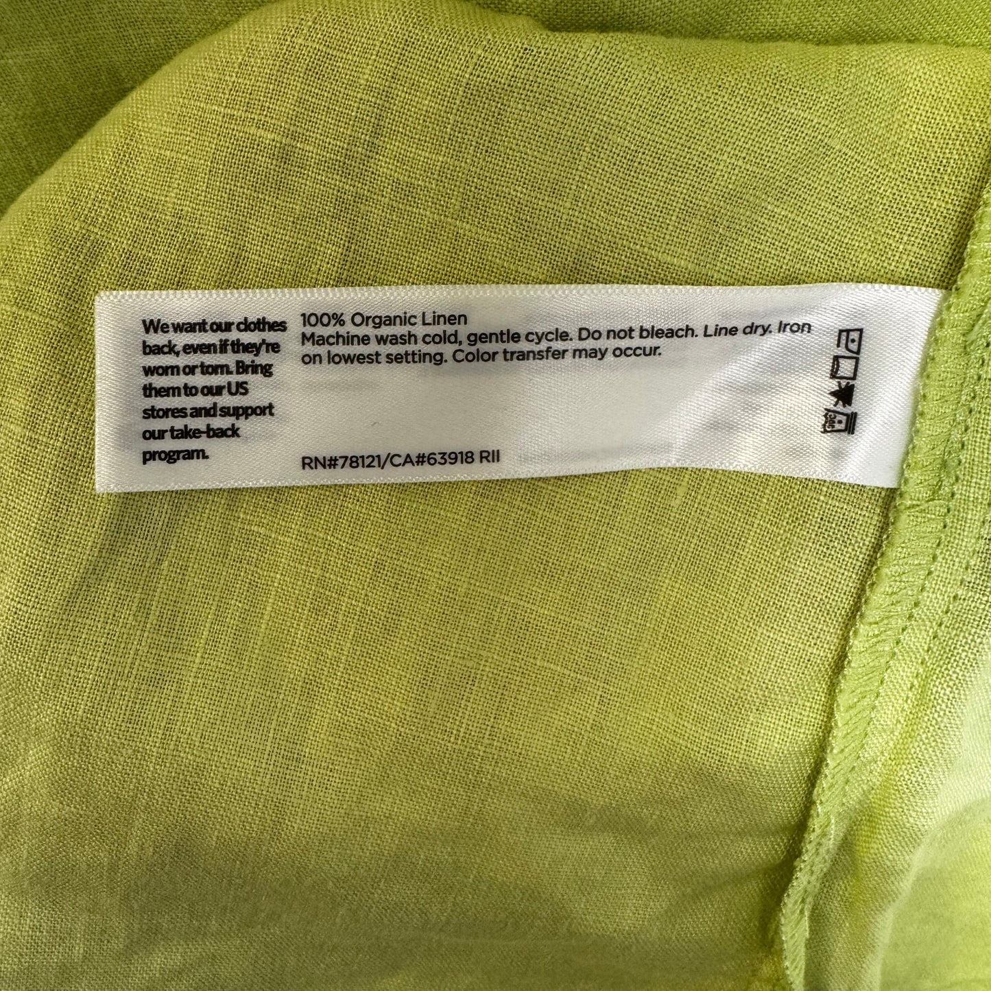 Linen Dress Casual Maxi By Eileen Fisher In Chartreuse, Size: M