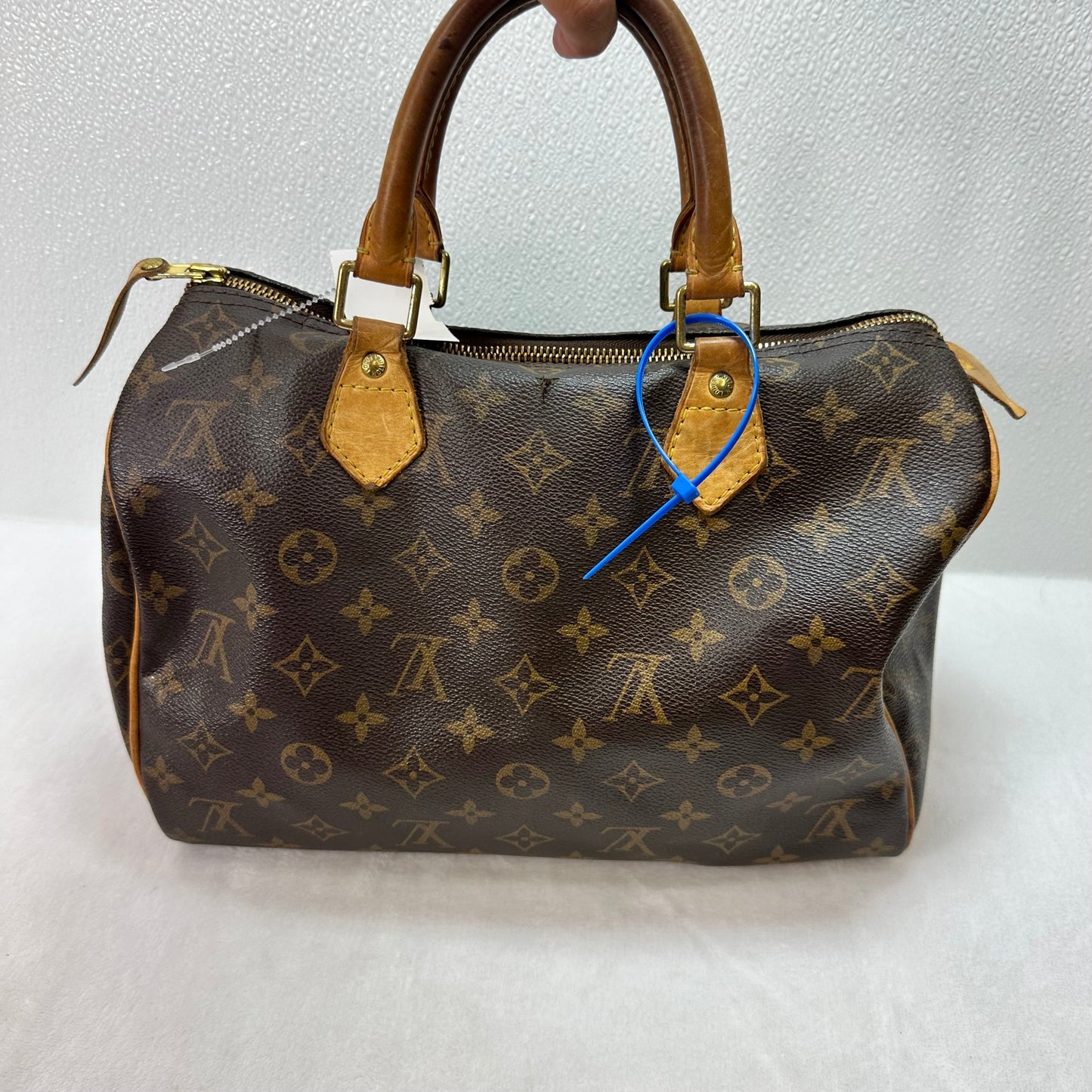 Speedy Handbag Luxury Designer By Louis Vuitton, Size: Medium
