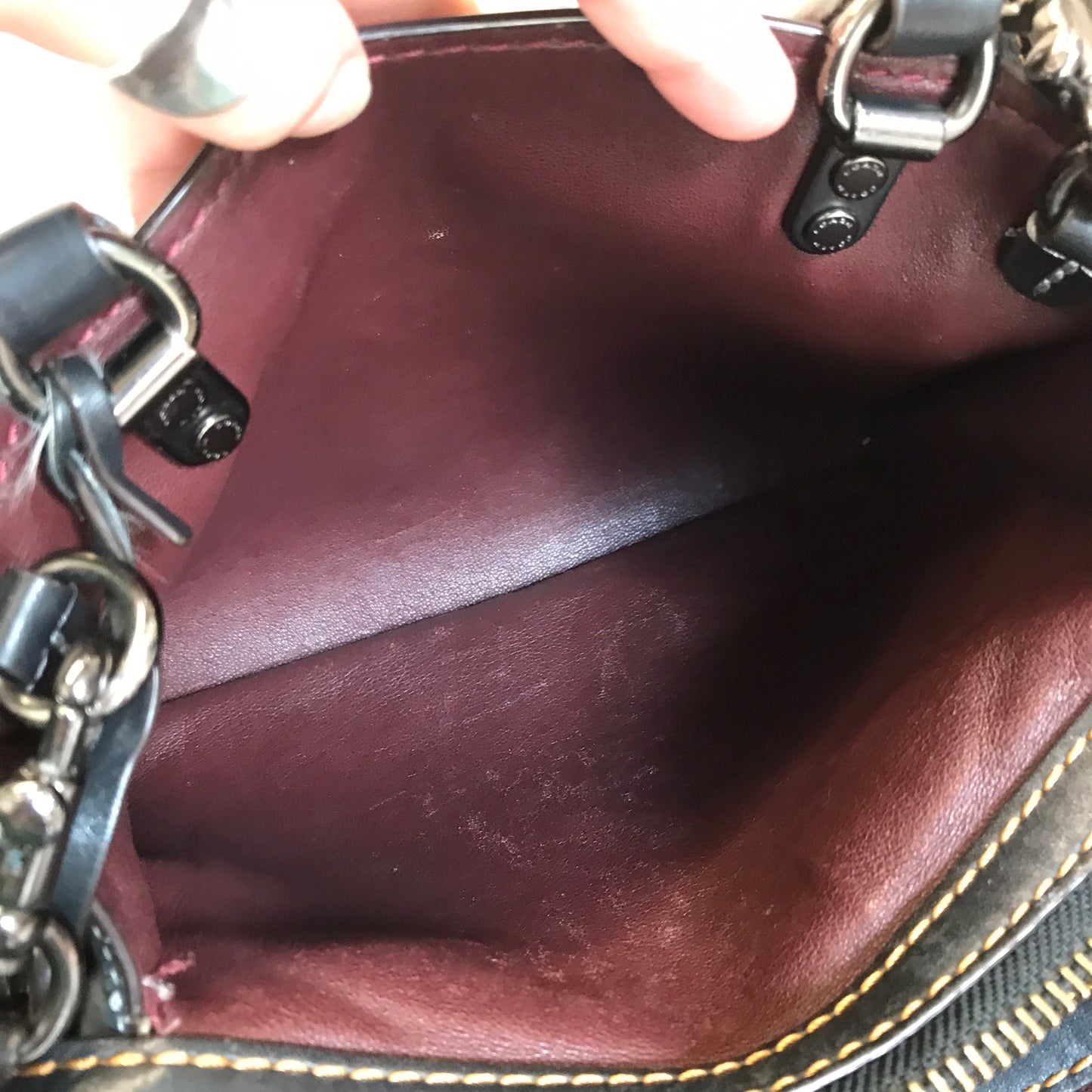 Handbag Designer By Coach In Grey, Size:Small