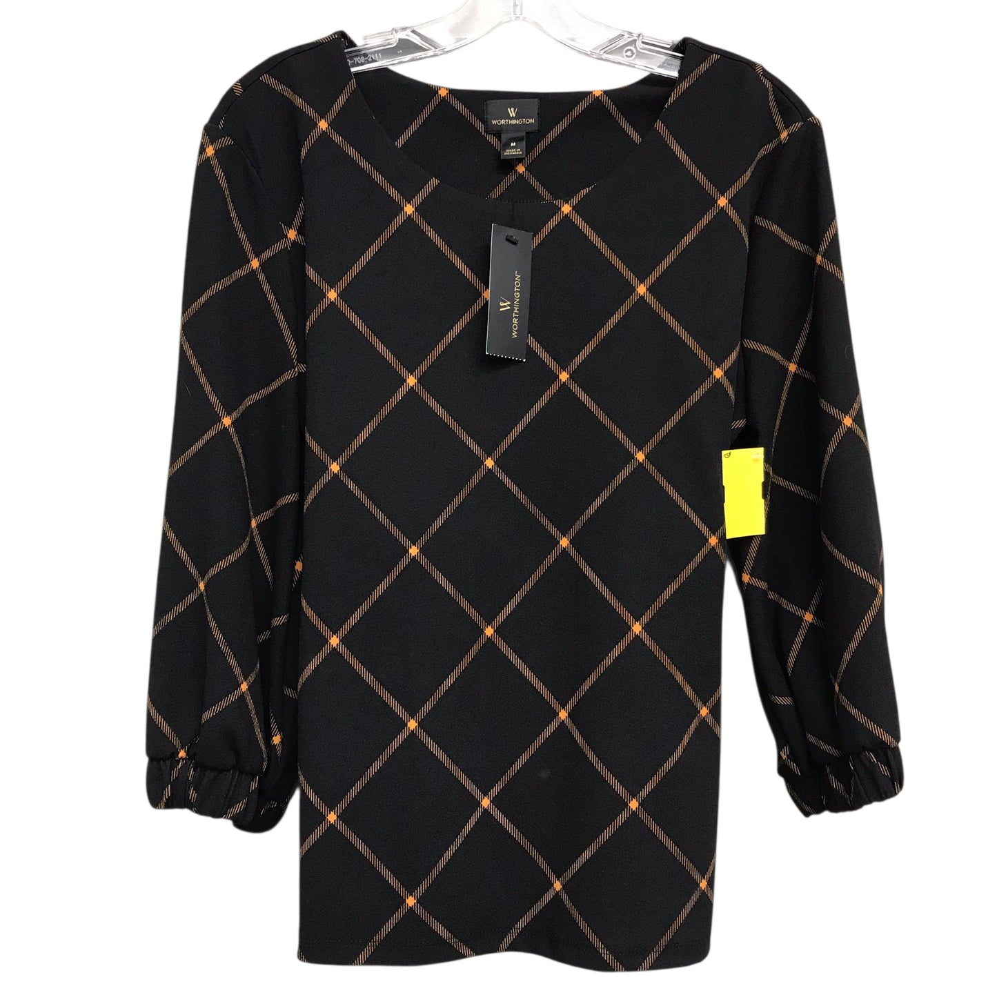 Top Ls By Worthington In Black & Orange, Size:M