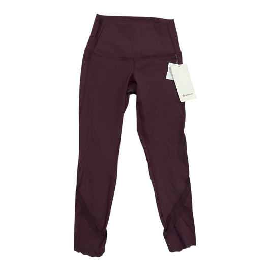 Athletic Capris By Lululemon In Maroon, Size:6