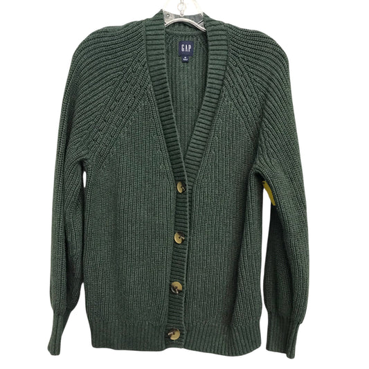 Sweater Cardigan By Gap In Green, Size:M