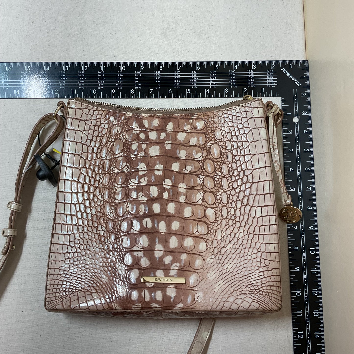 Crossbody Designer By Brahmin In Tan, Size:Medium
