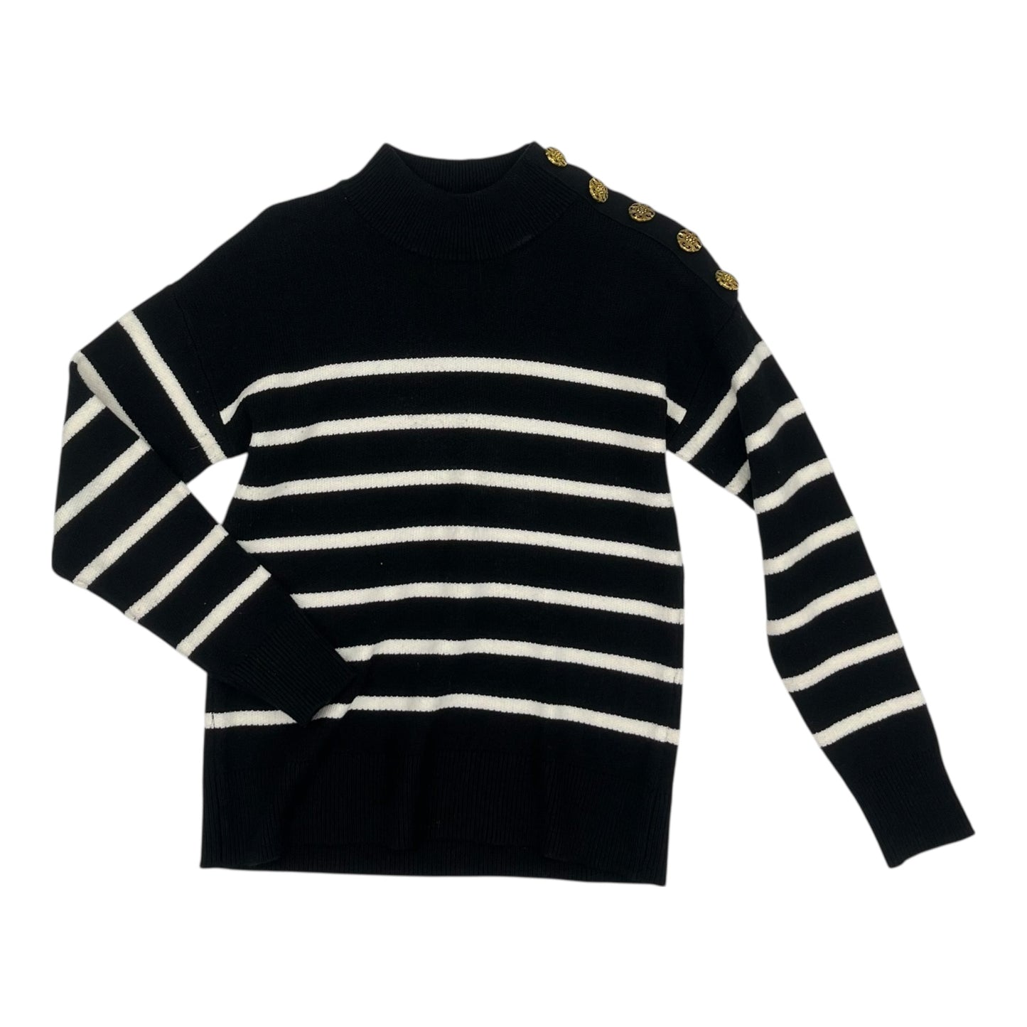 Sweater By Nicole Miller In Black & White, Size:Xs