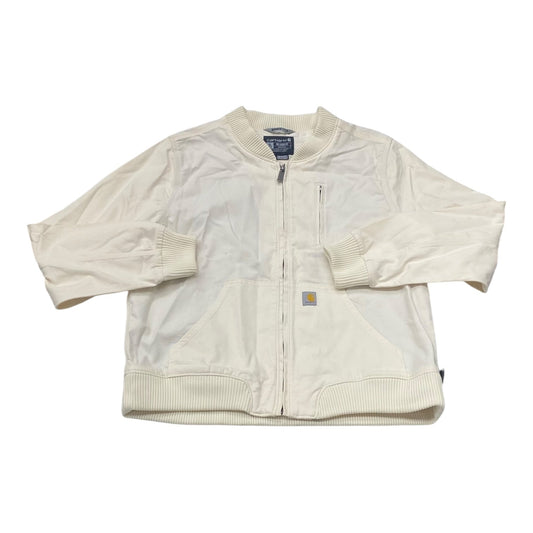 Jacket Denim By Carhartt In Cream Denim, Size:Xl