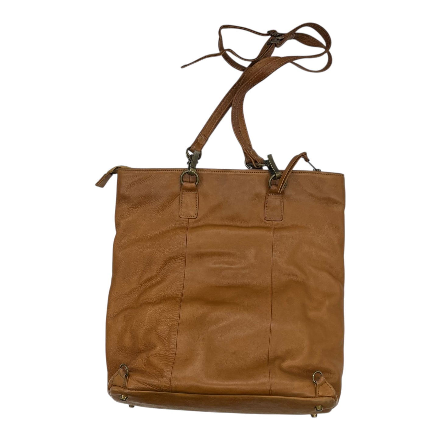 Handbag Leather By Clothes Mentor In Brown, Size:Medium