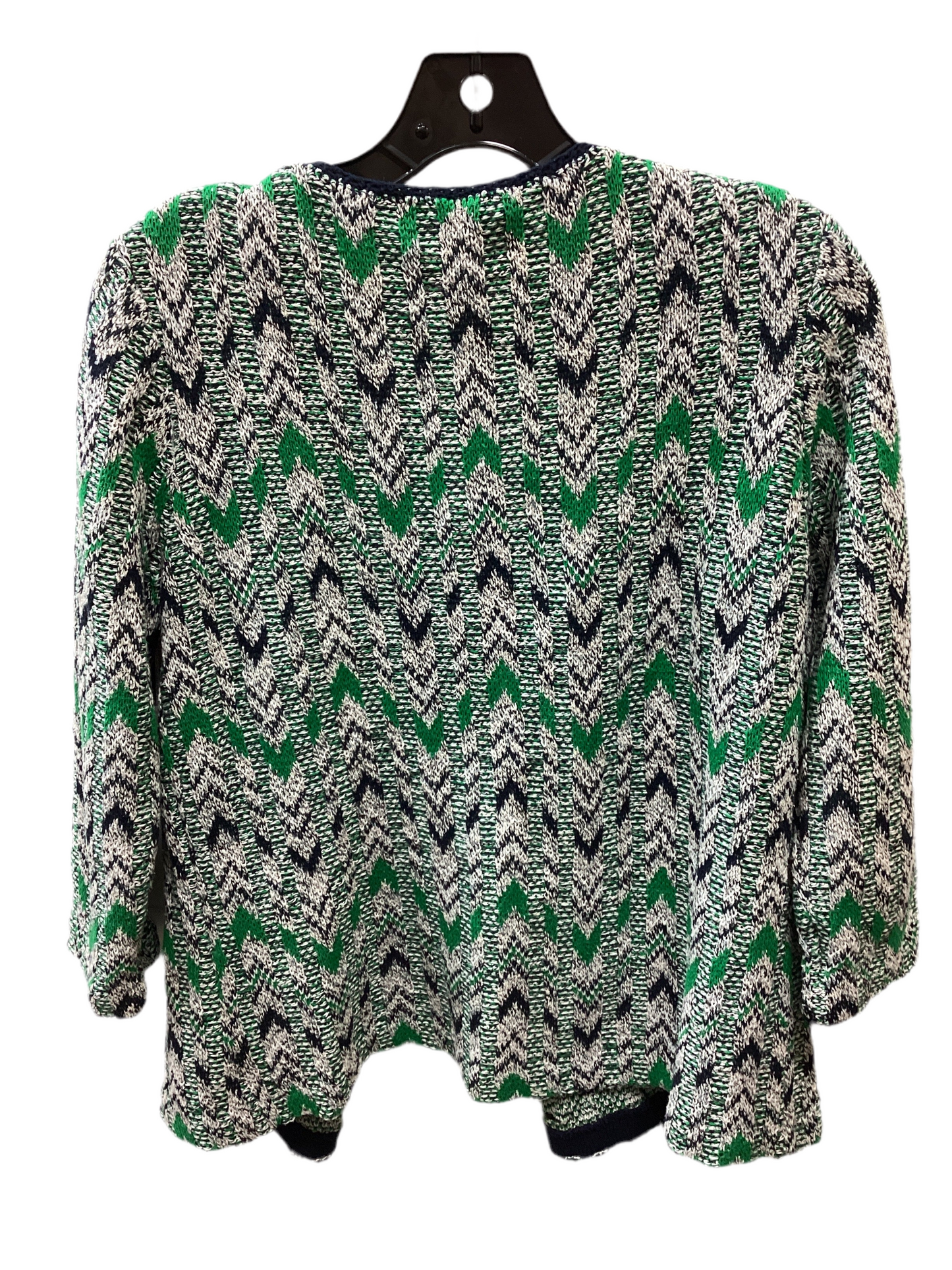 Sweater Cardigan By Pendleton In Blue & Green, Size:M