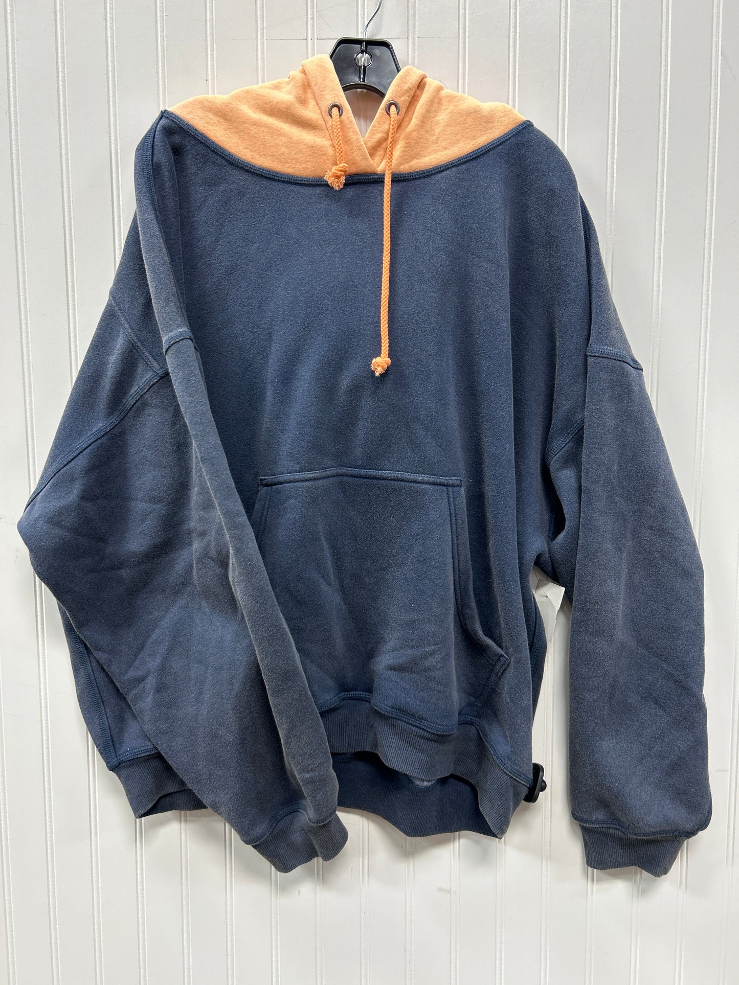 Sweatshirt Hoodie By Free People In Blue & Orange, Size:L