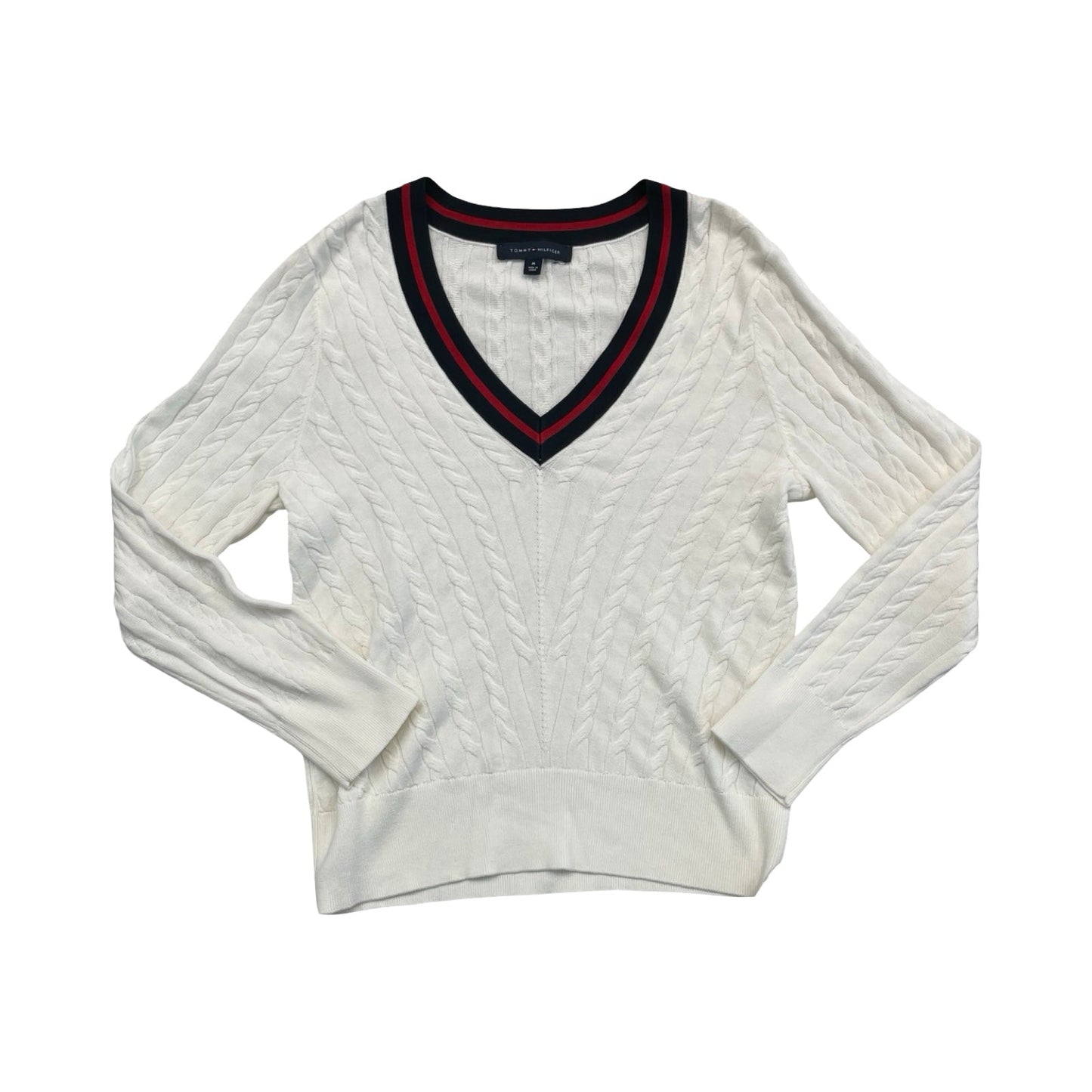 Sweater By Tommy Hilfiger In Blue Red & White, Size:M