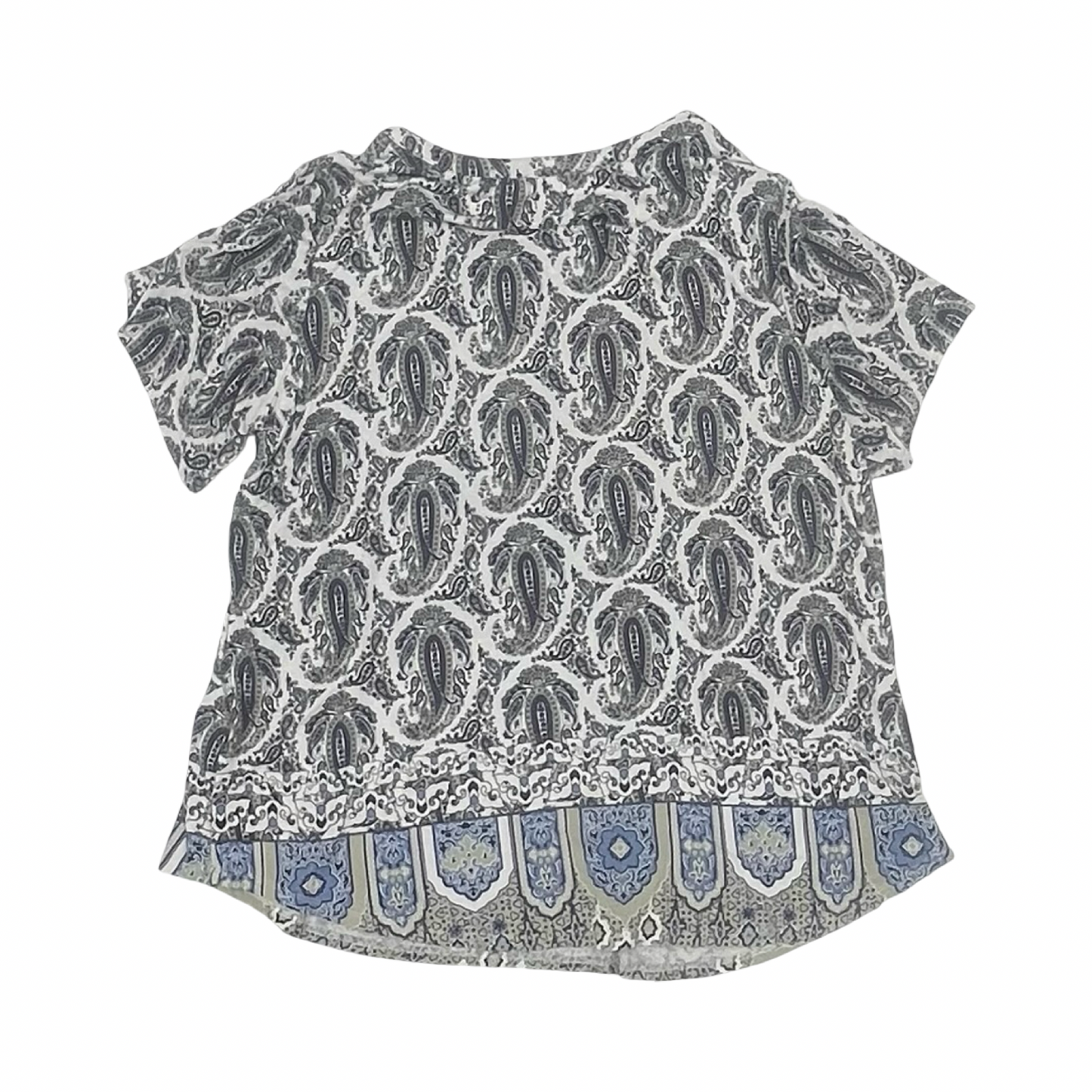 Blouse Ss By Rose And Olive In Blue & White, Size:1X