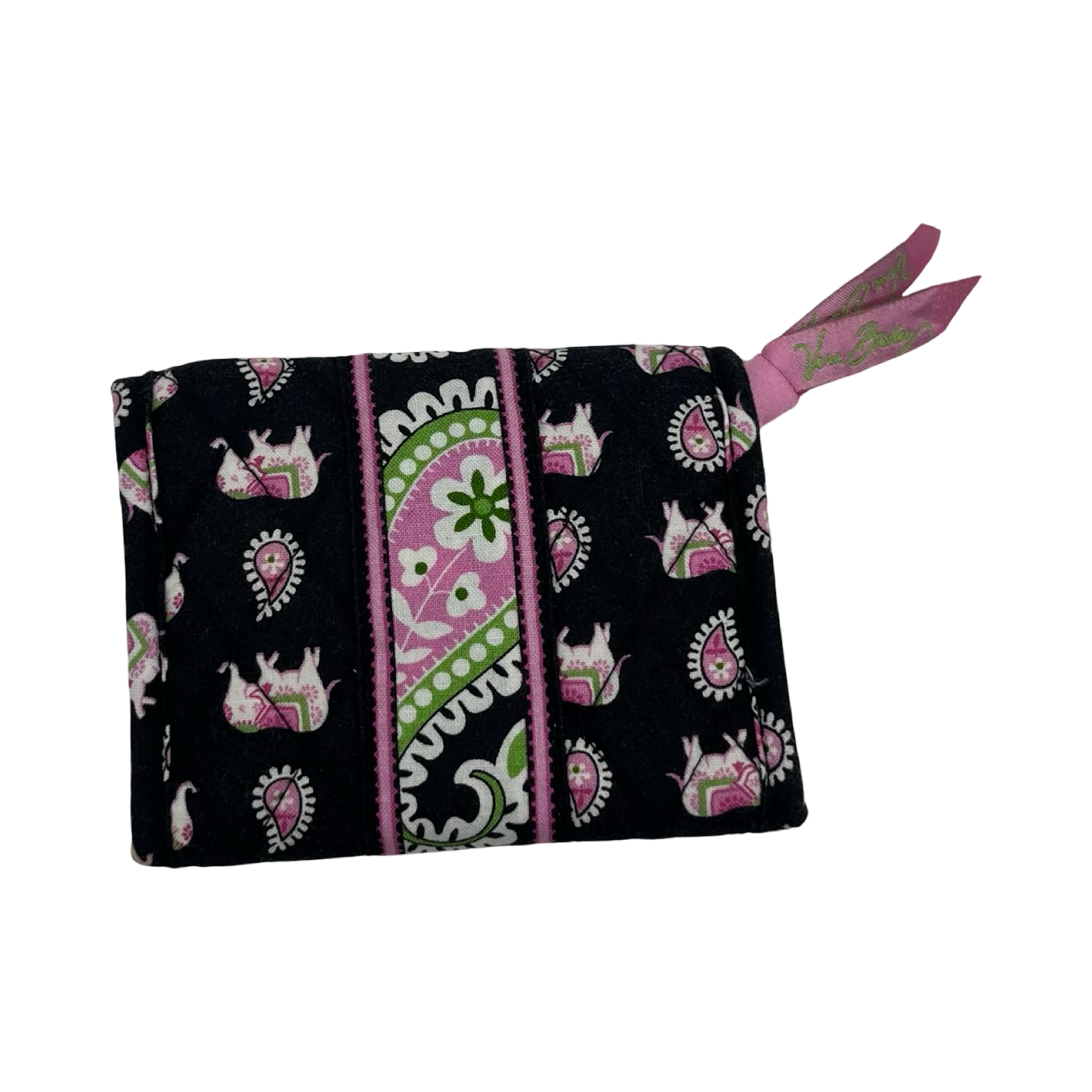 Wallet By Vera Bradley In Black & Pink, Size:Small