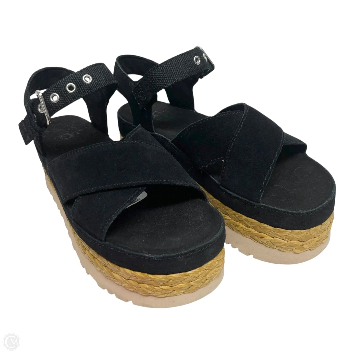 Sandals Designer By Ugg In Black, Size: 7