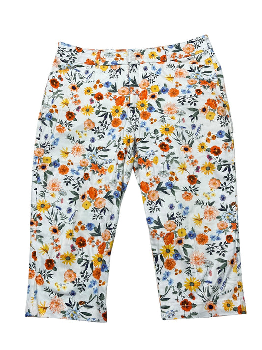 Pants Cropped By St Johns Bay In Floral Print, Size:Xl