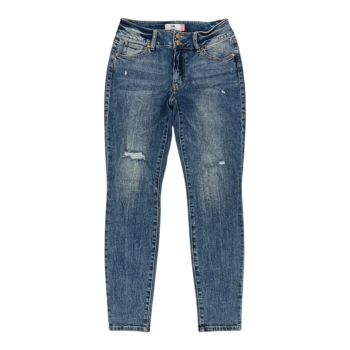 Jeans Skinny By Cabi In Blue Denim, Size:6