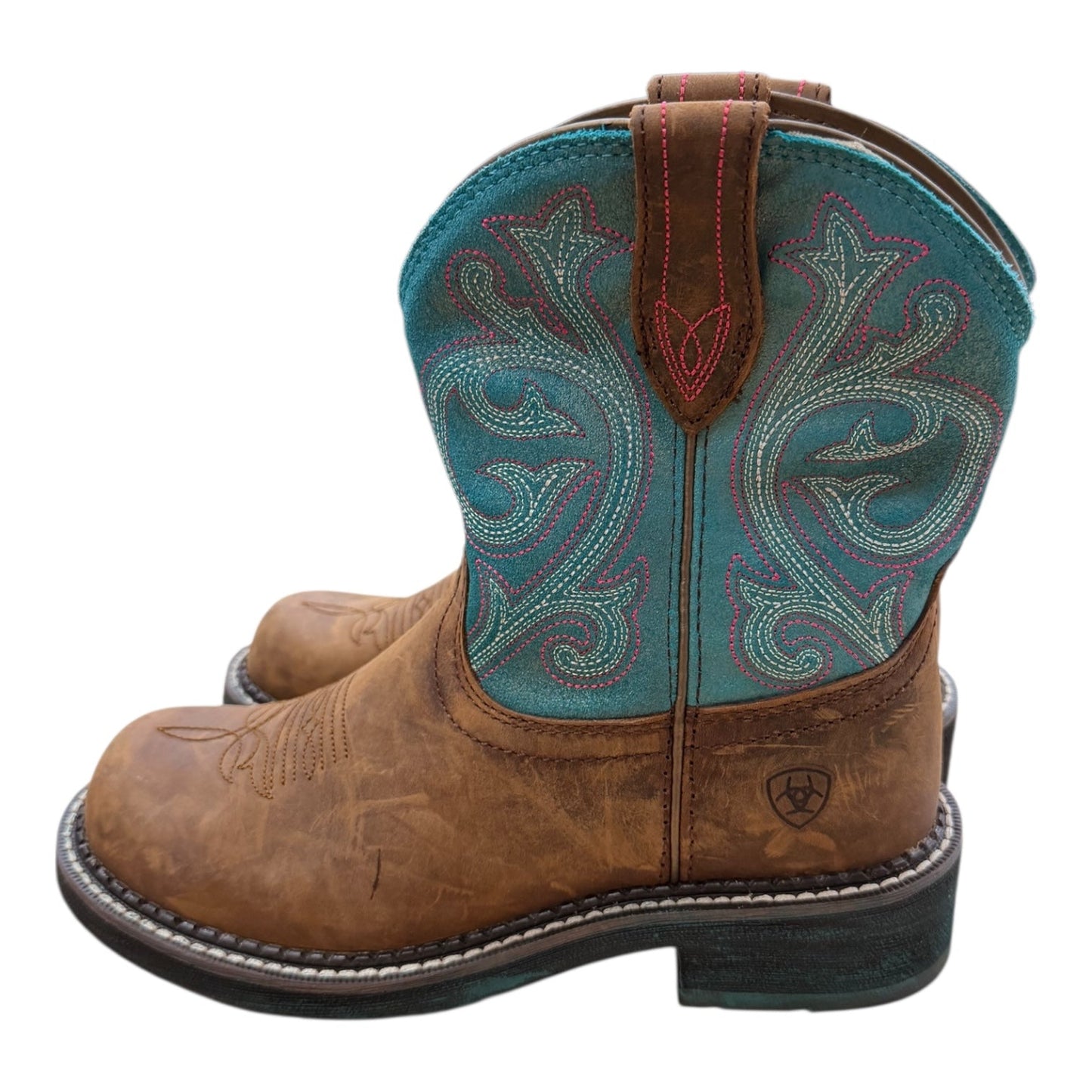 Boots Western By Ariat In Blue & Brown, Size:7