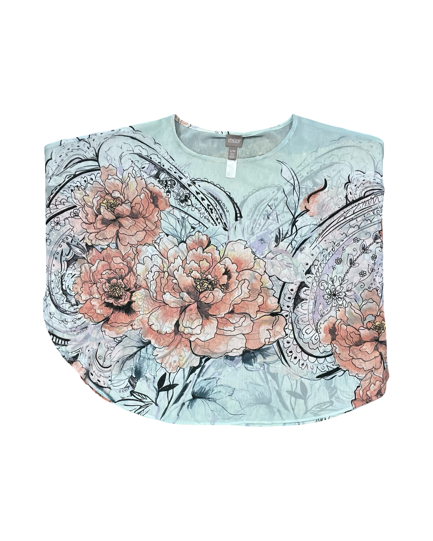 Top Ss By Chicos In Floral Print, Size:M