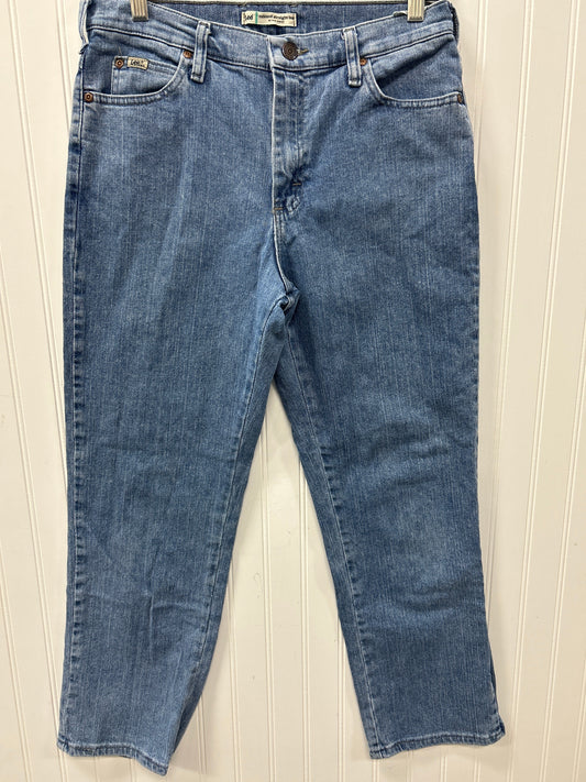 Jeans Straight By Lee In Blue Denim, Size:8