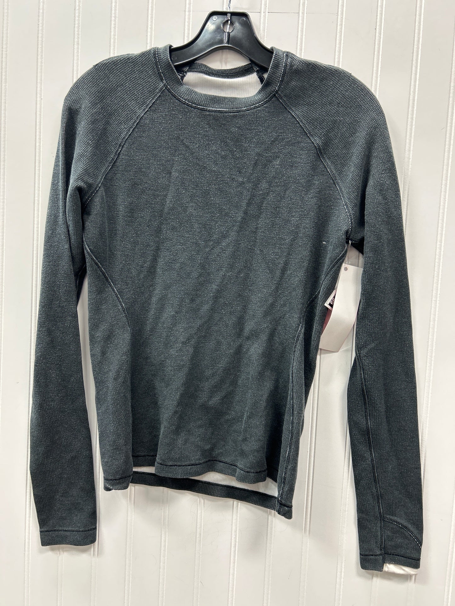 Athletic Top Ls Crewneck By Lululemon In Grey & White, Size:M