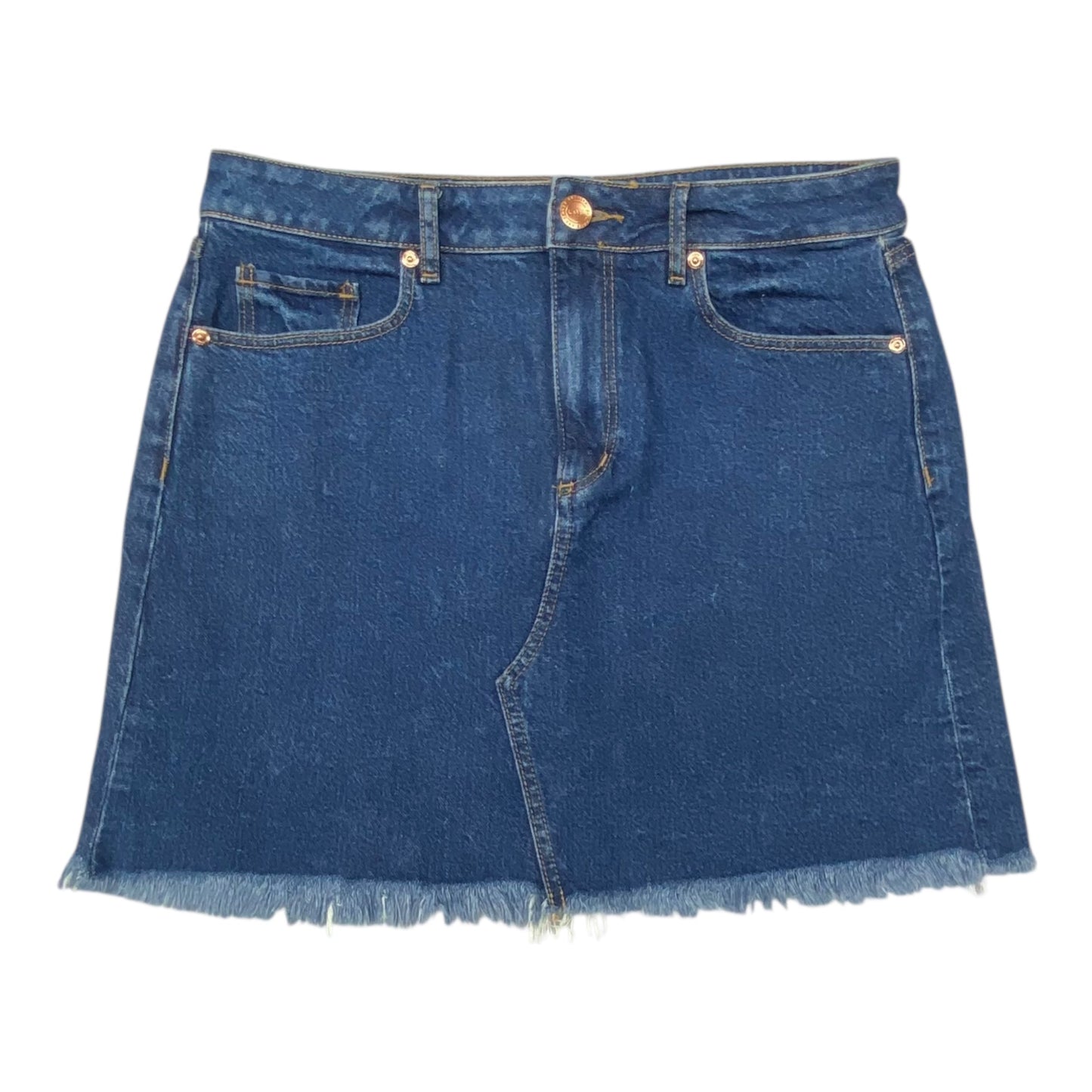 Skirt Midi By Loft In Blue Denim, Size:6