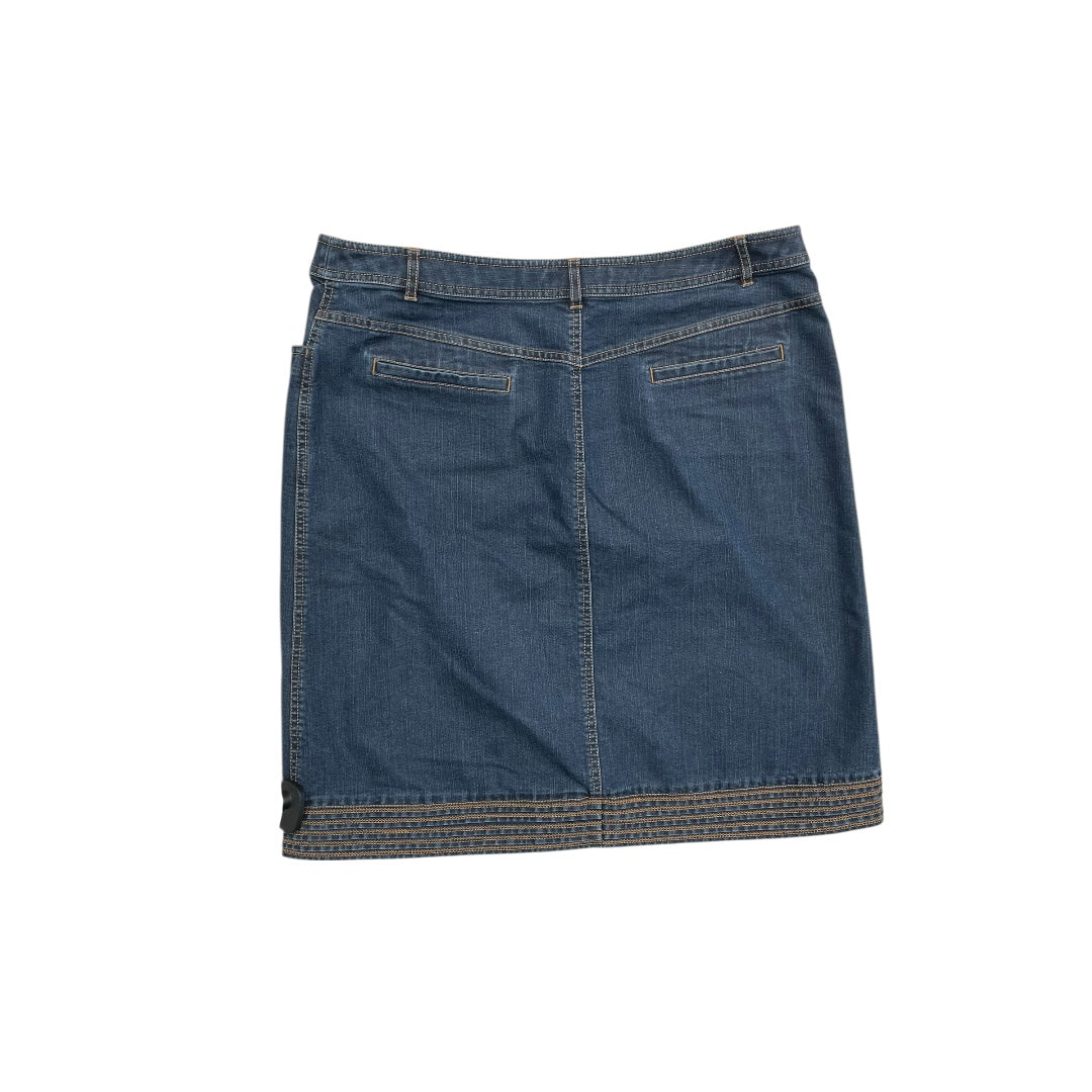 Skirt Designer By Lafayette 148 In Blue Denim, Size:14