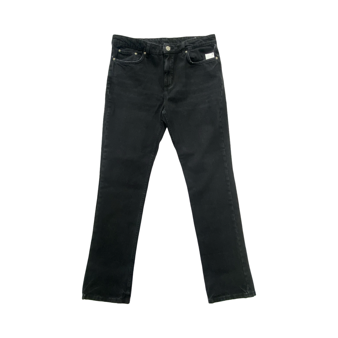 Jeans Straight By Zara In Black Denim, Size:10