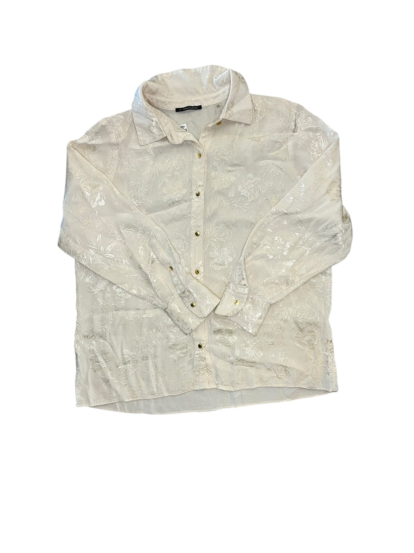 Blouse Ls By T Tahari In Cream, Size:L