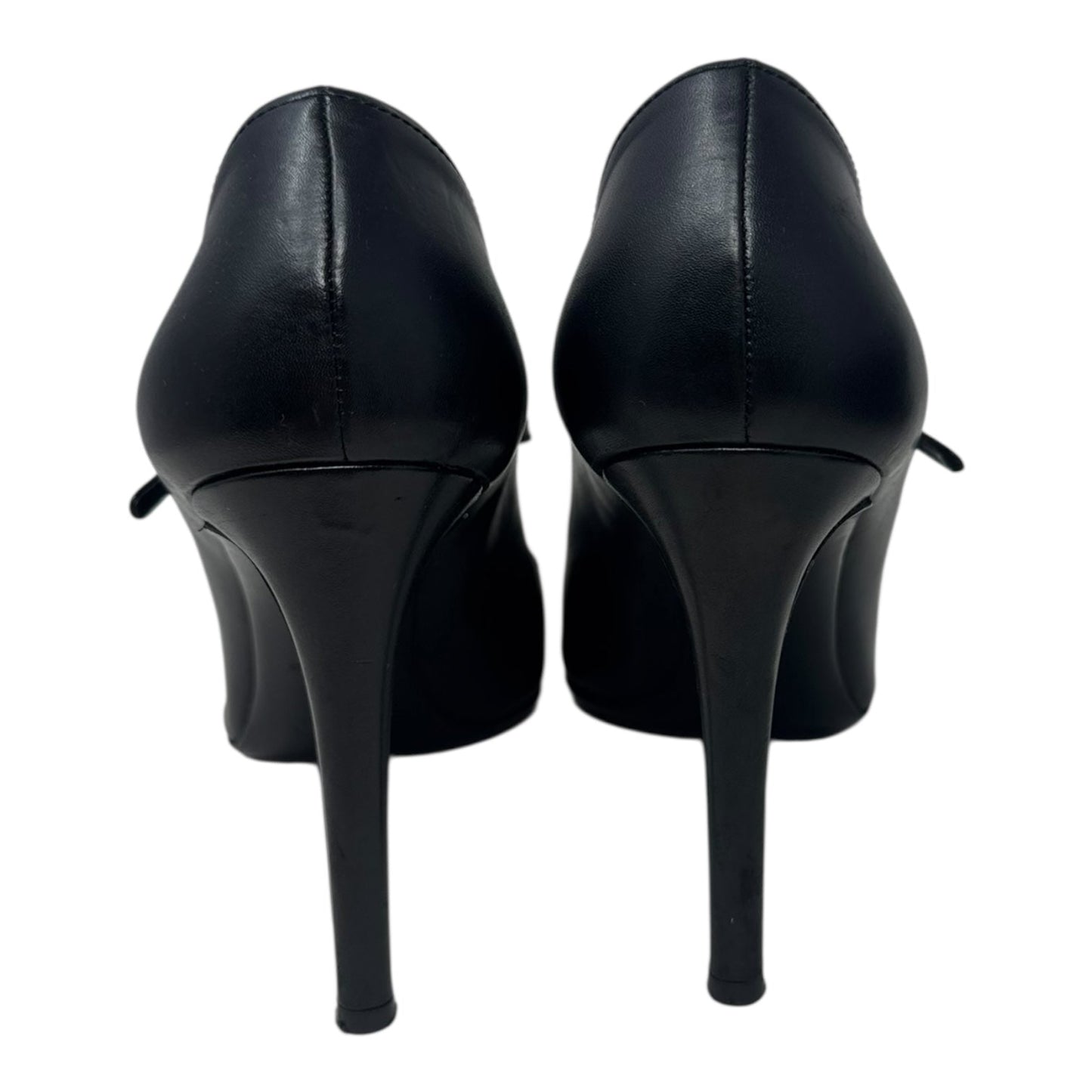 Heels Shoes Luxury Designer By Prada In Black, Size: 10 (IT 40)