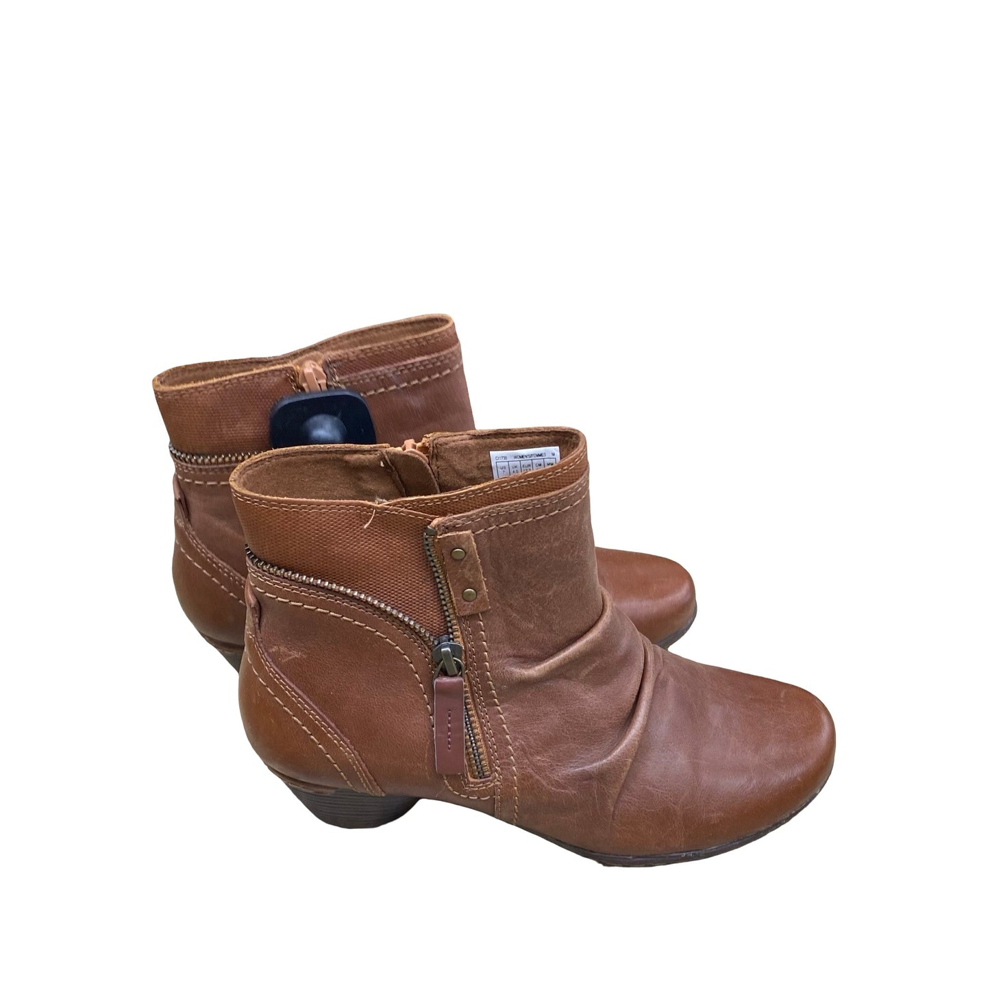Boots Ankle Heels By Cobb Hill In Brown, Size:7