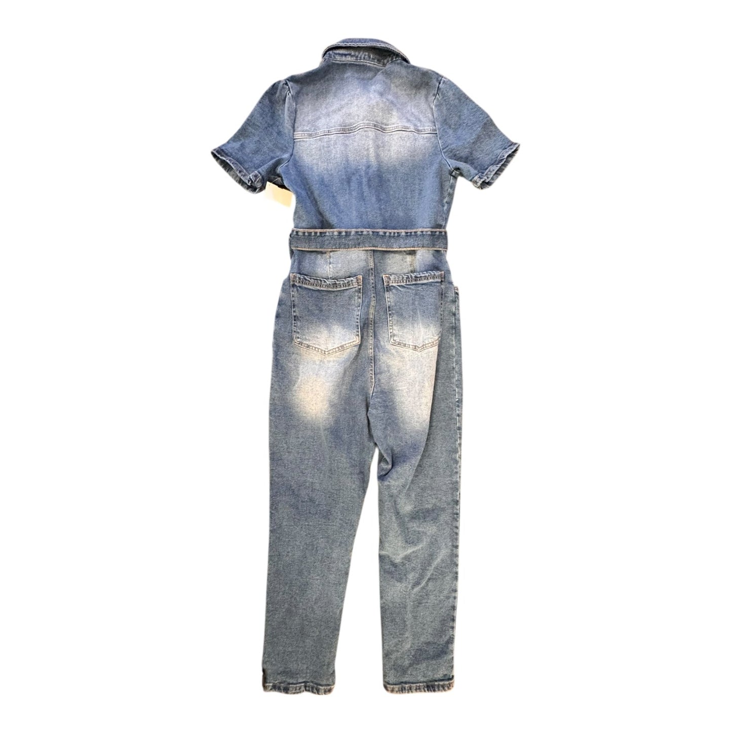 Jumpsuit Designer By Avec Les Filles In Blue Denim, Size:10 (30)