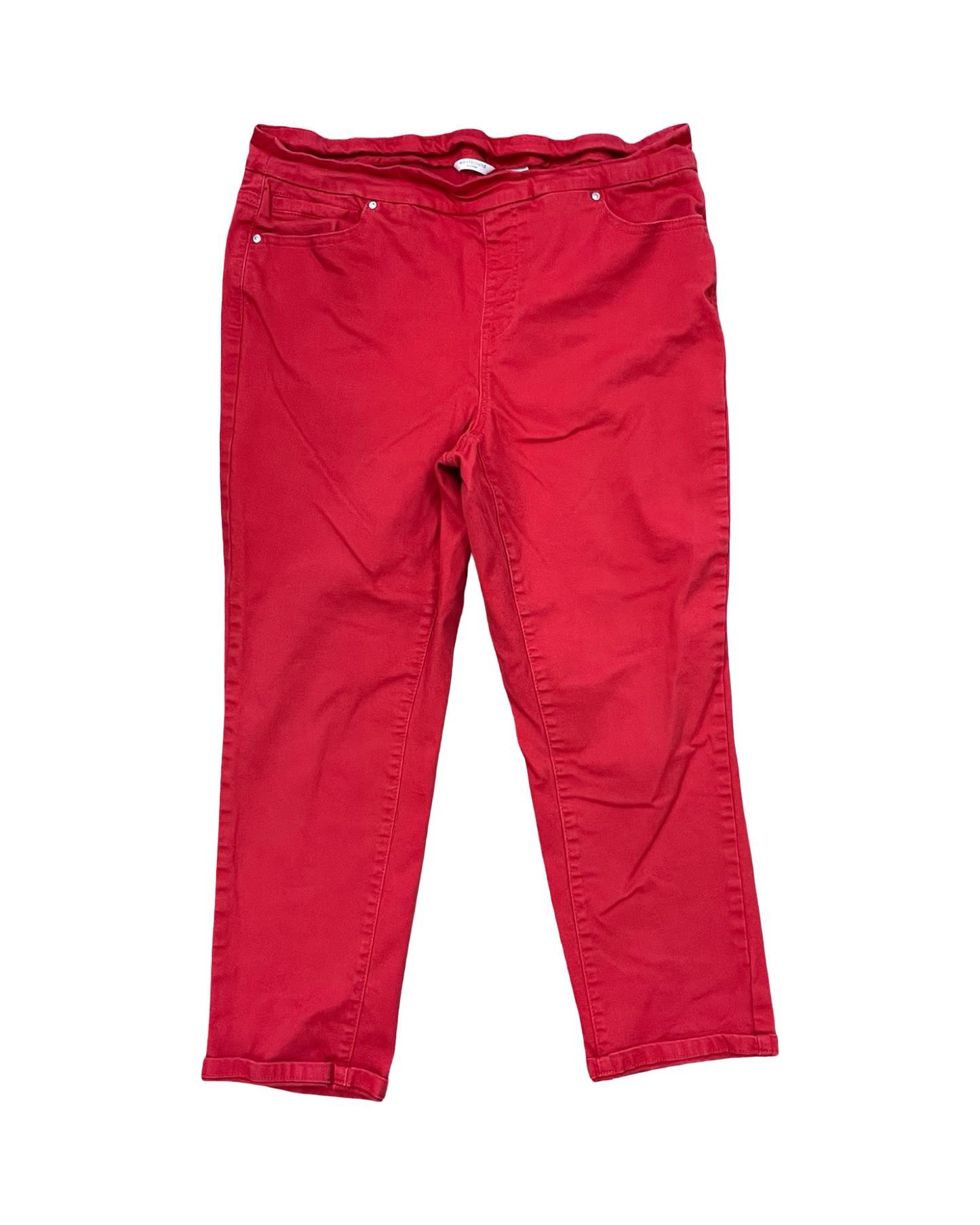Jeans Cropped By West Bound In Red Denim, Size:16