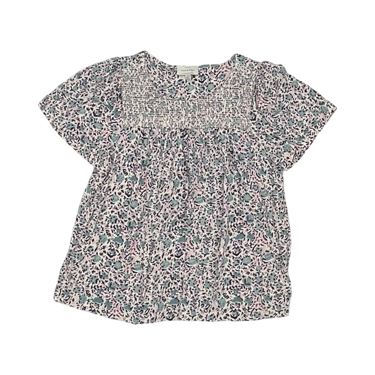 Blouse Ss By Lucky Brand In Blue & White, Size:S