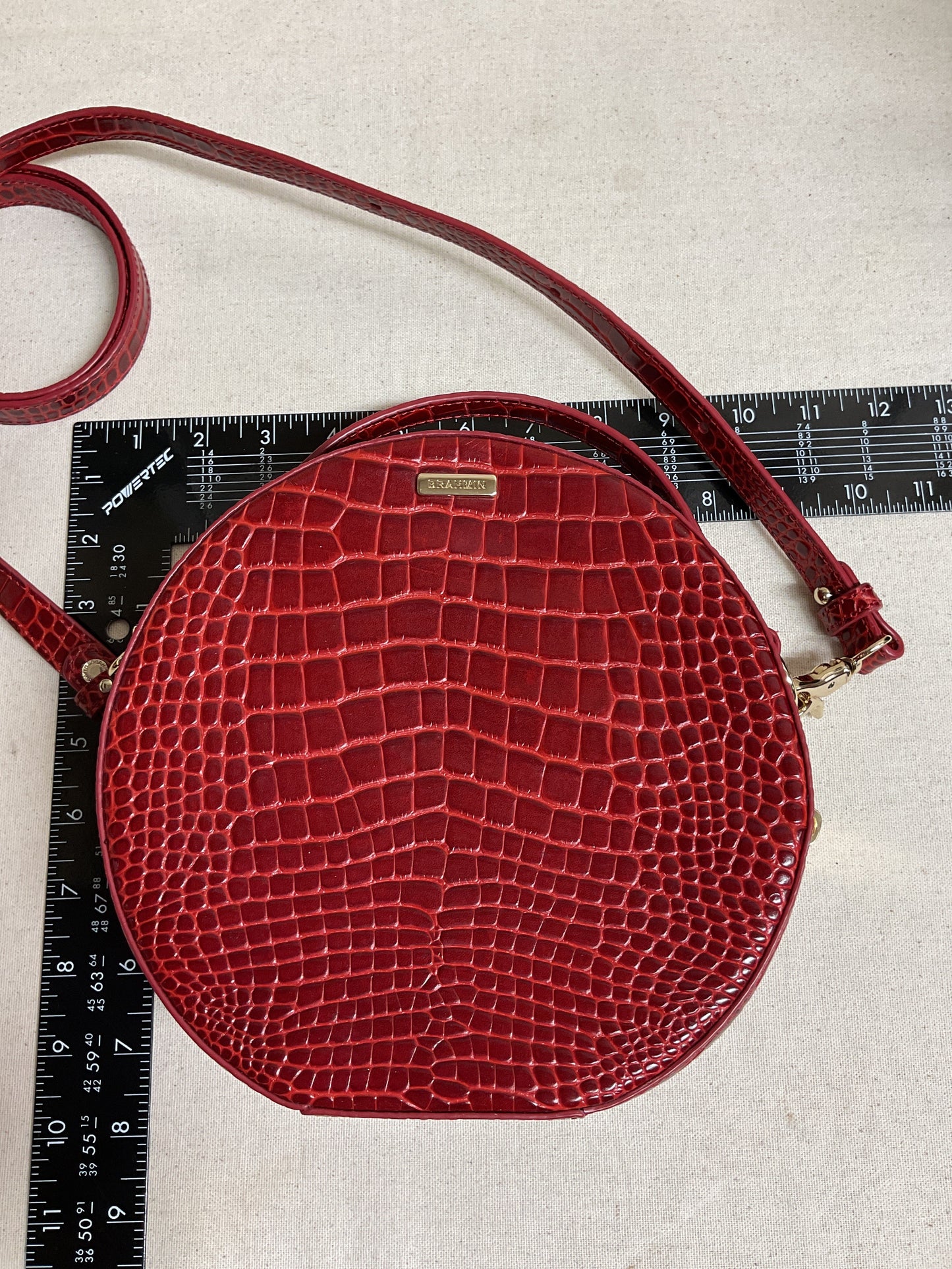 Crossbody Designer By Brahmin In Red, Size:Small