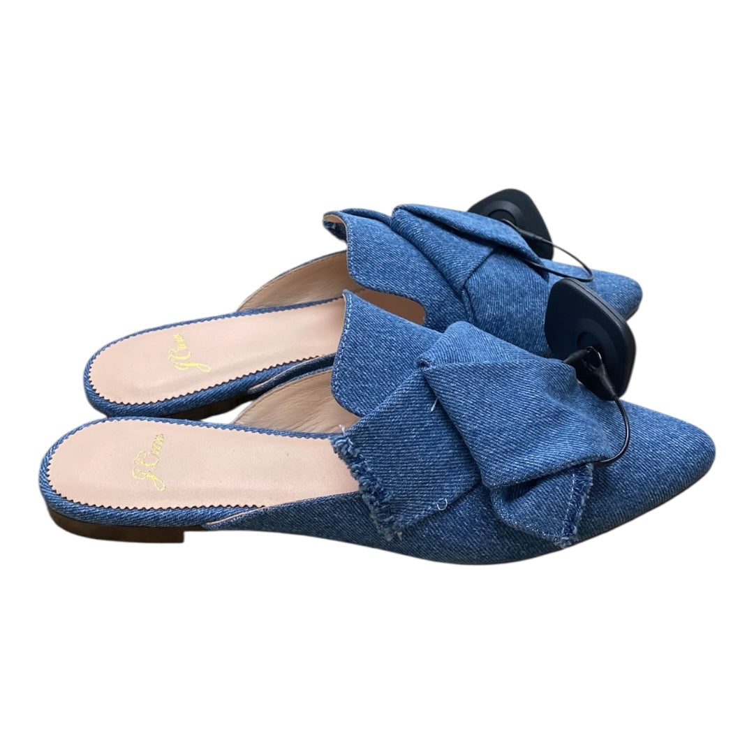 Shoes Flats By J. Crew In Blue Denim, Size:7