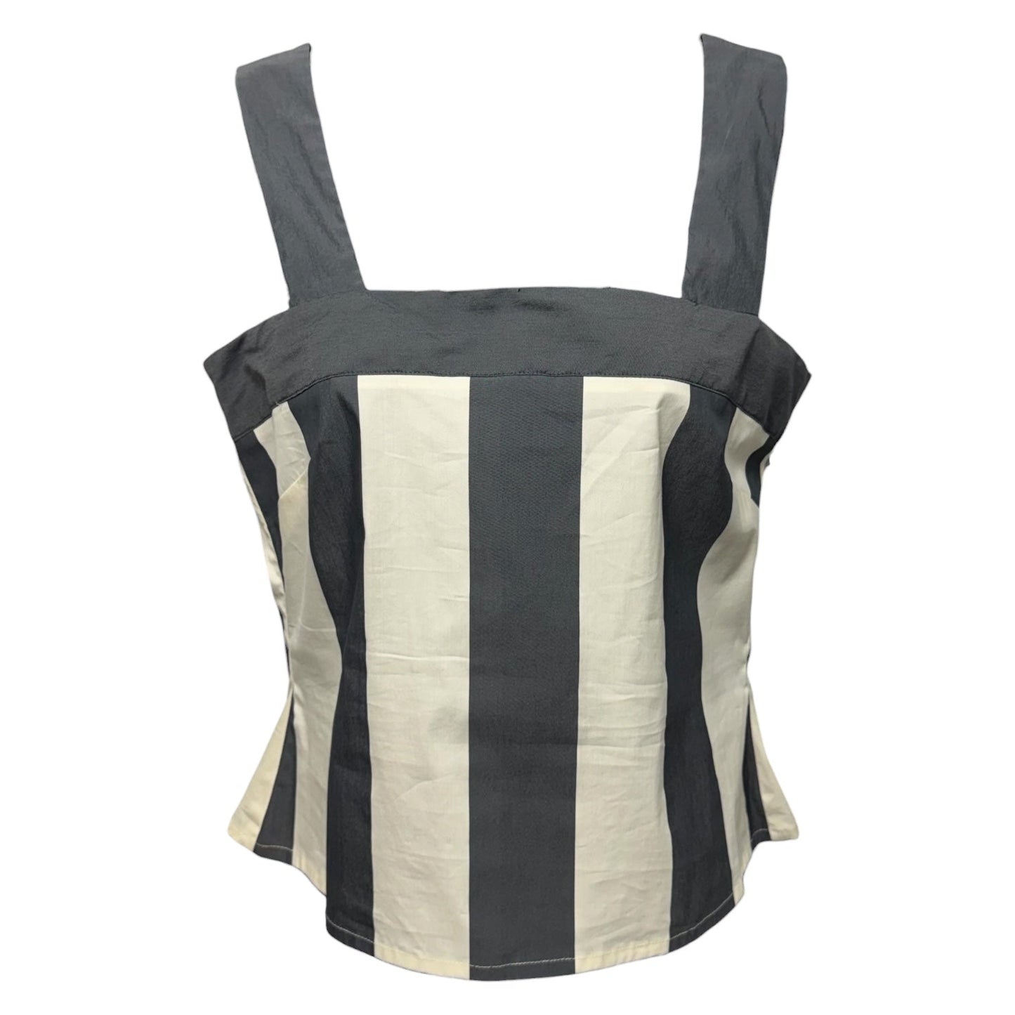 The Ivory Stripes Eliot Top By Nina Blanc In Ivory Striped Pattern, Size: S