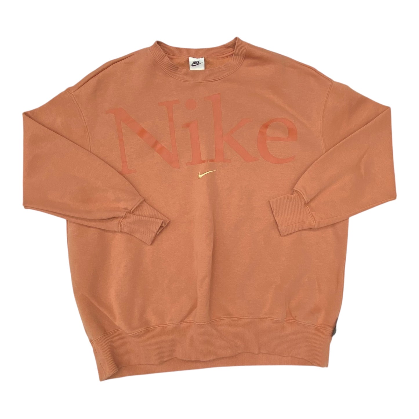 Athletic Sweatshirt Crewneck By Nike In Orange, Size:L