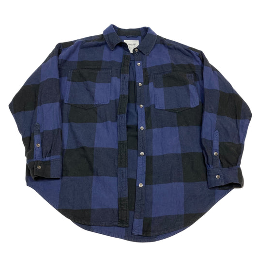 TOP LS by AERIE in BLACK & BLUE, Size:S