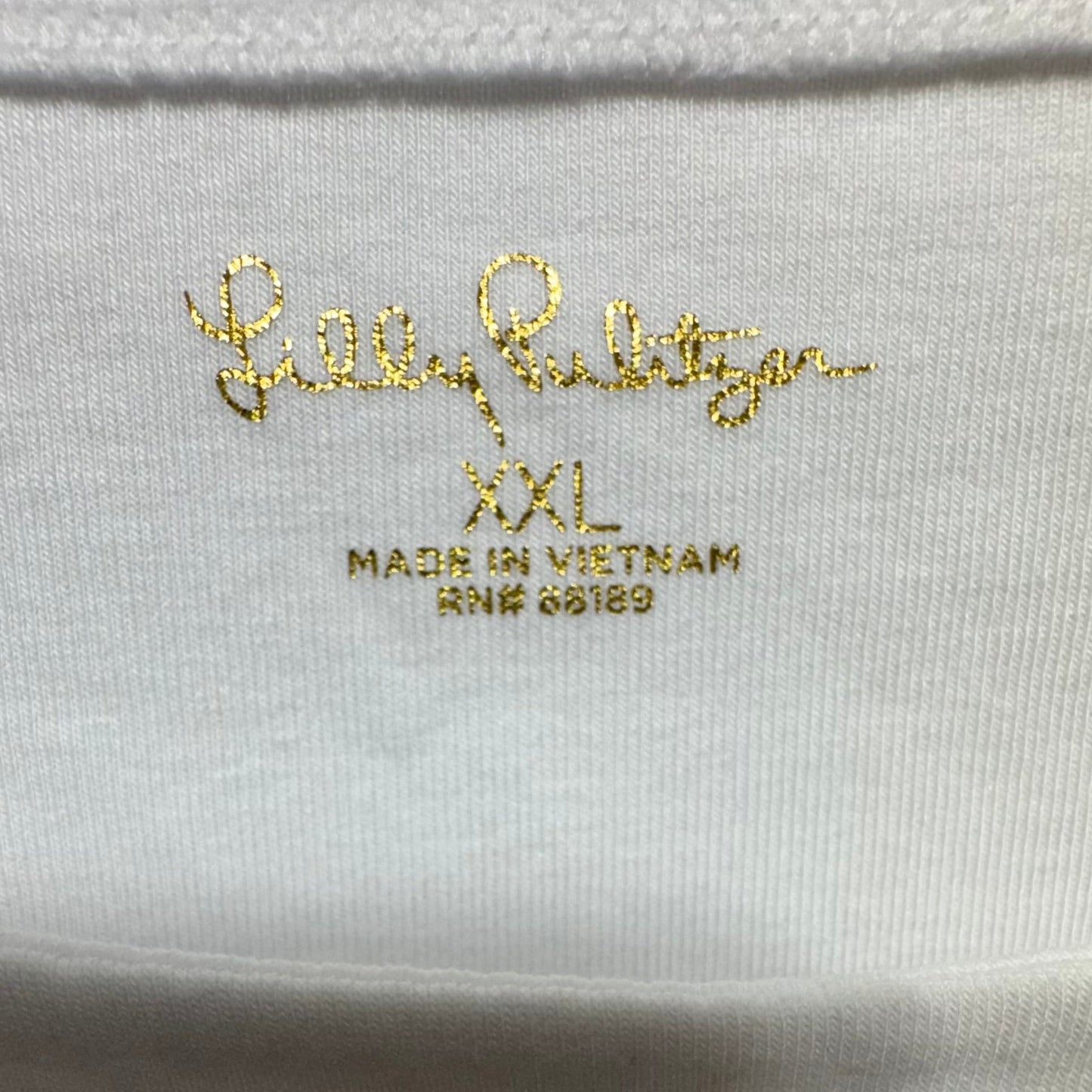 Top 3/4 Sleeve Designer By Lilly Pulitzer In White, Size: Xxl