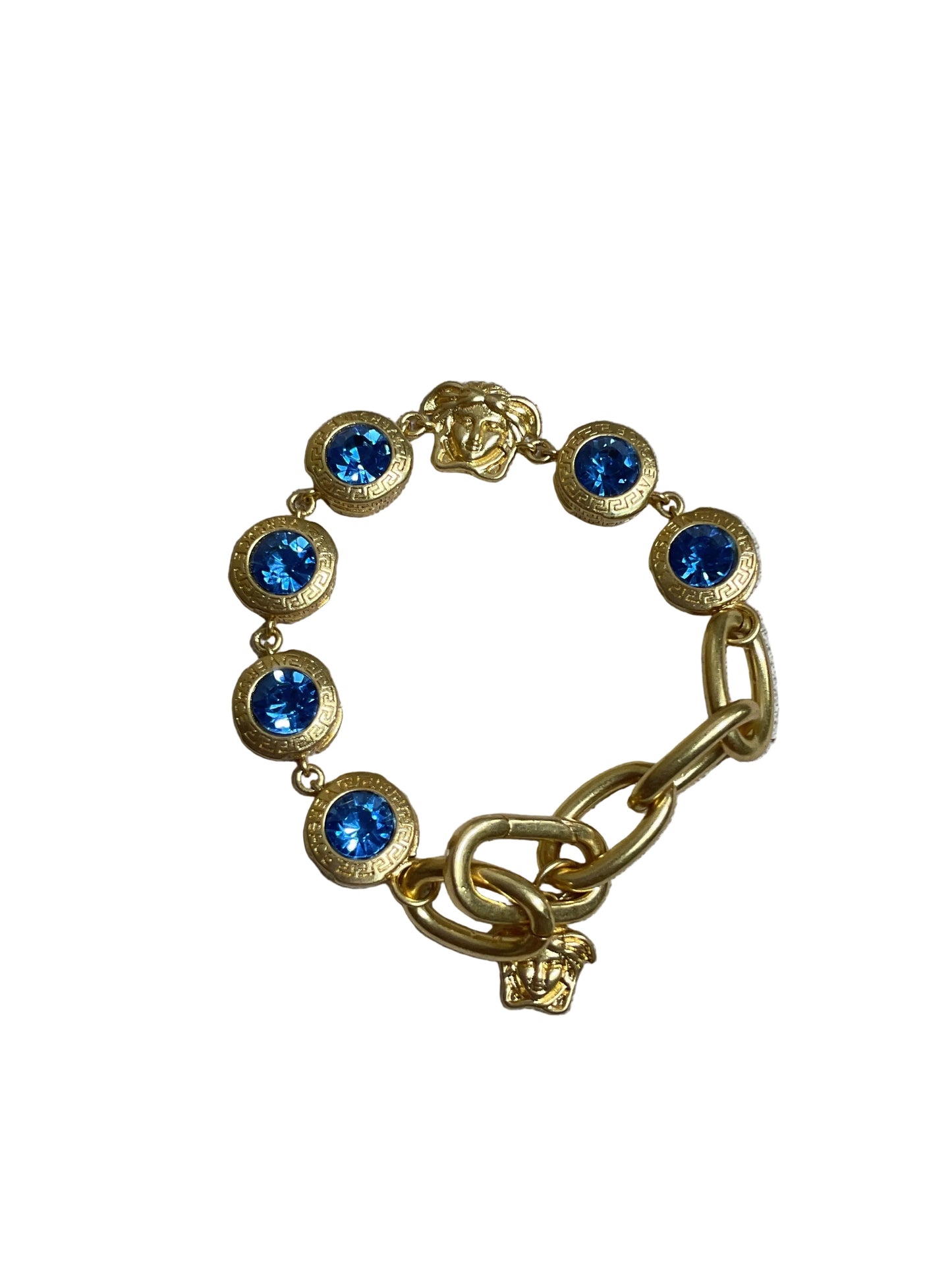 Bracelet Luxury Designer By Versace In Blue & Gold