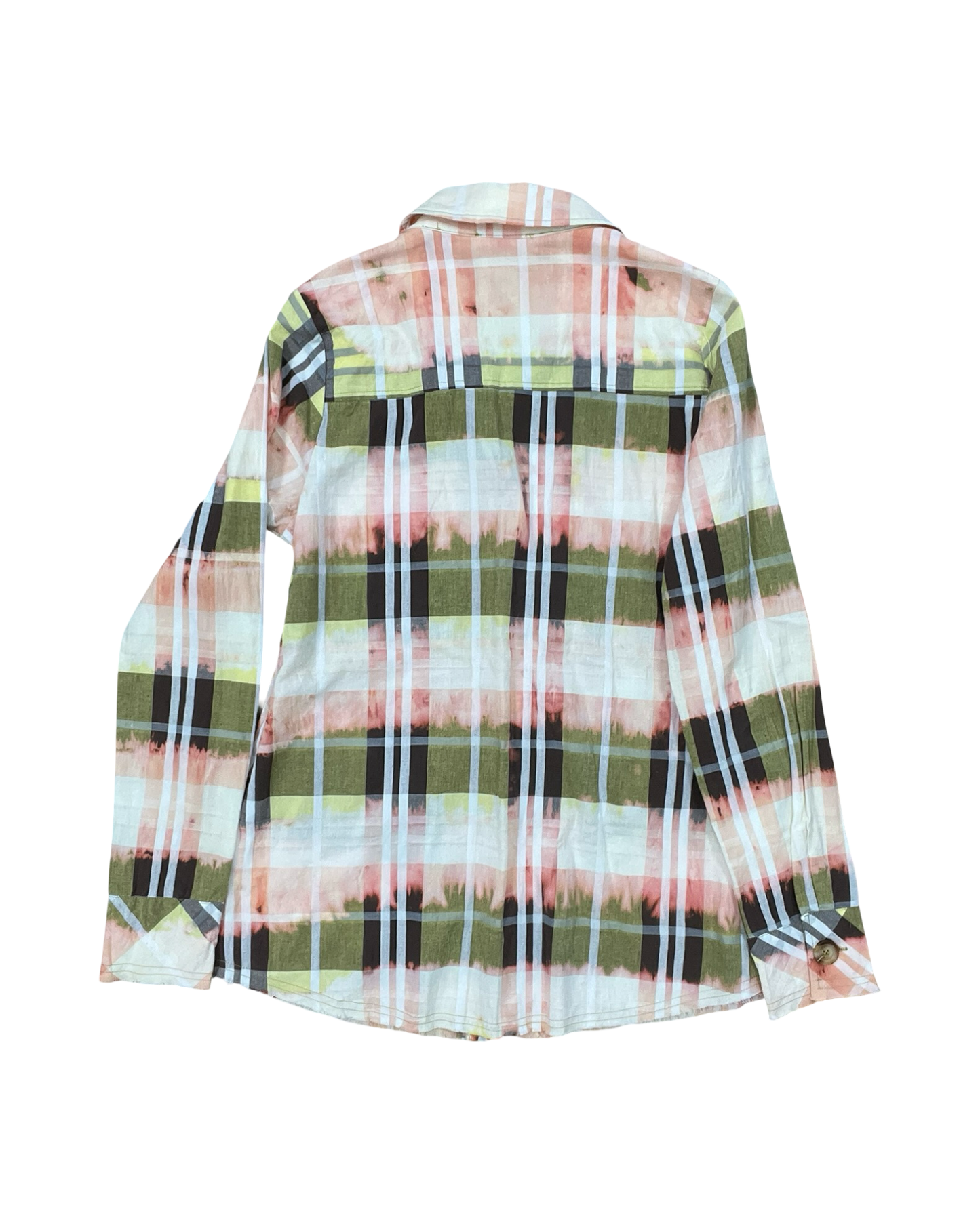 Blouse Ls By Mystree In Green & Orange, Size:S
