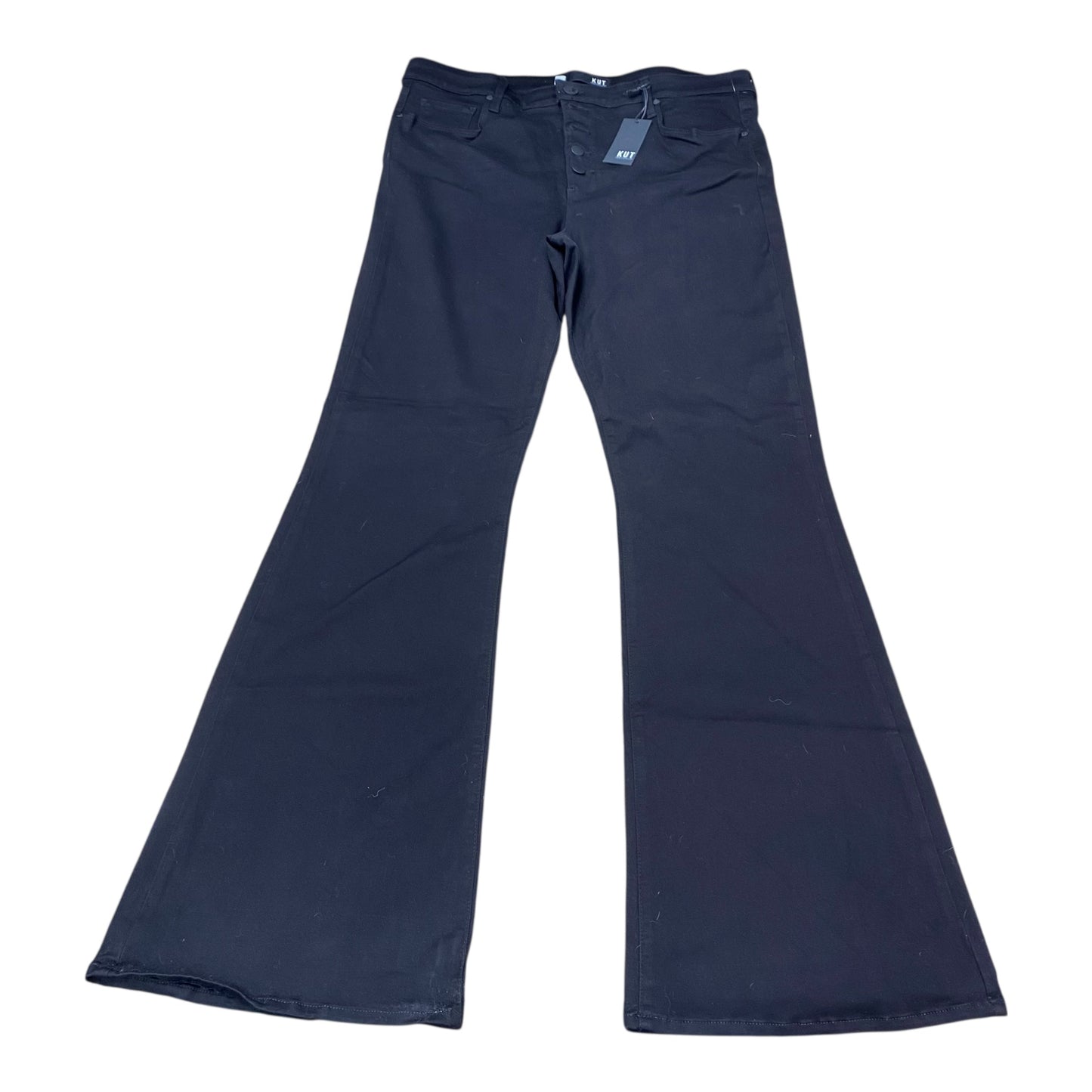 Jeans Flared By Kut In Black Denim, Size:18
