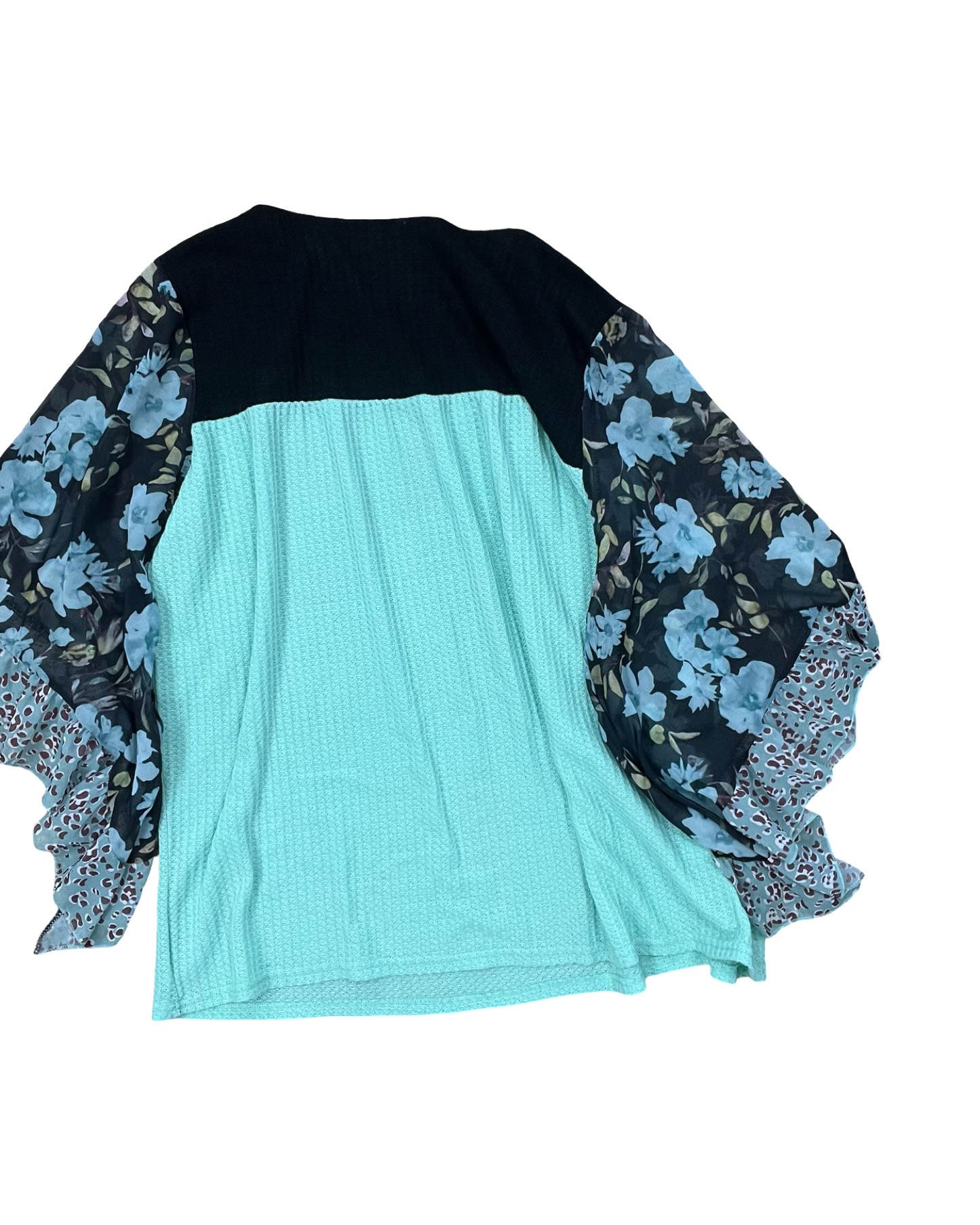 Top 3/4 Sleeve By Clothes Mentor In Black & Green, Size:3X