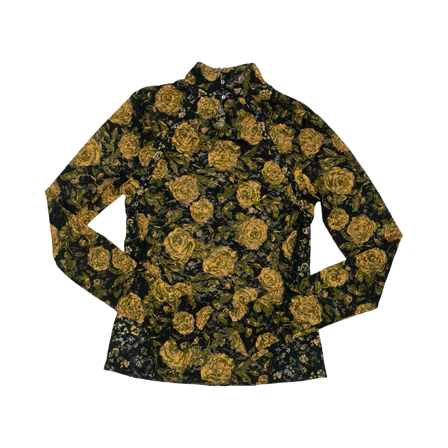 Top Ls By Free People In Black & Yellow, Size:L