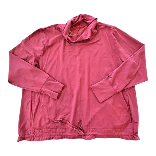 Athletic Top Ls Collar By Nike In Red, Size:2X