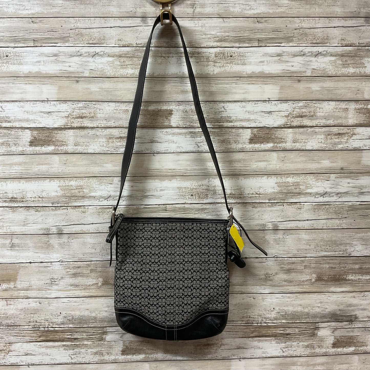 Crossbody Designer By Coach In Black & Grey, Size:Medium