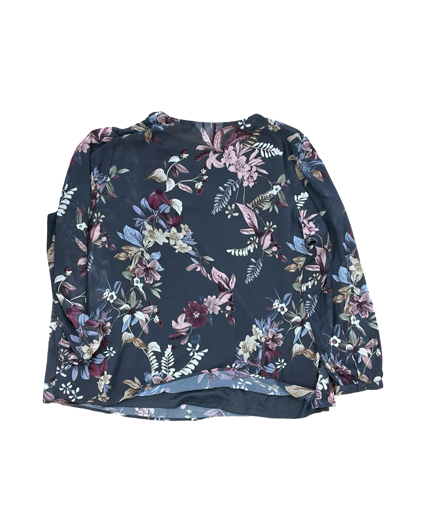 Top Ls By Cj Banks In Grey & Pink, Size:2X