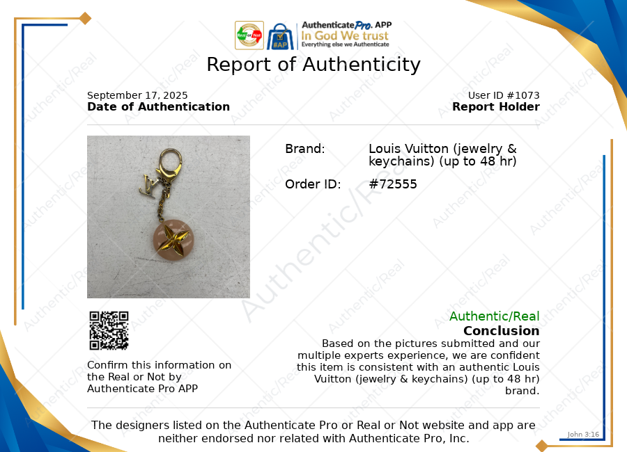 Key Chain Luxury Designer By Louis Vuitton In Gold & Pink