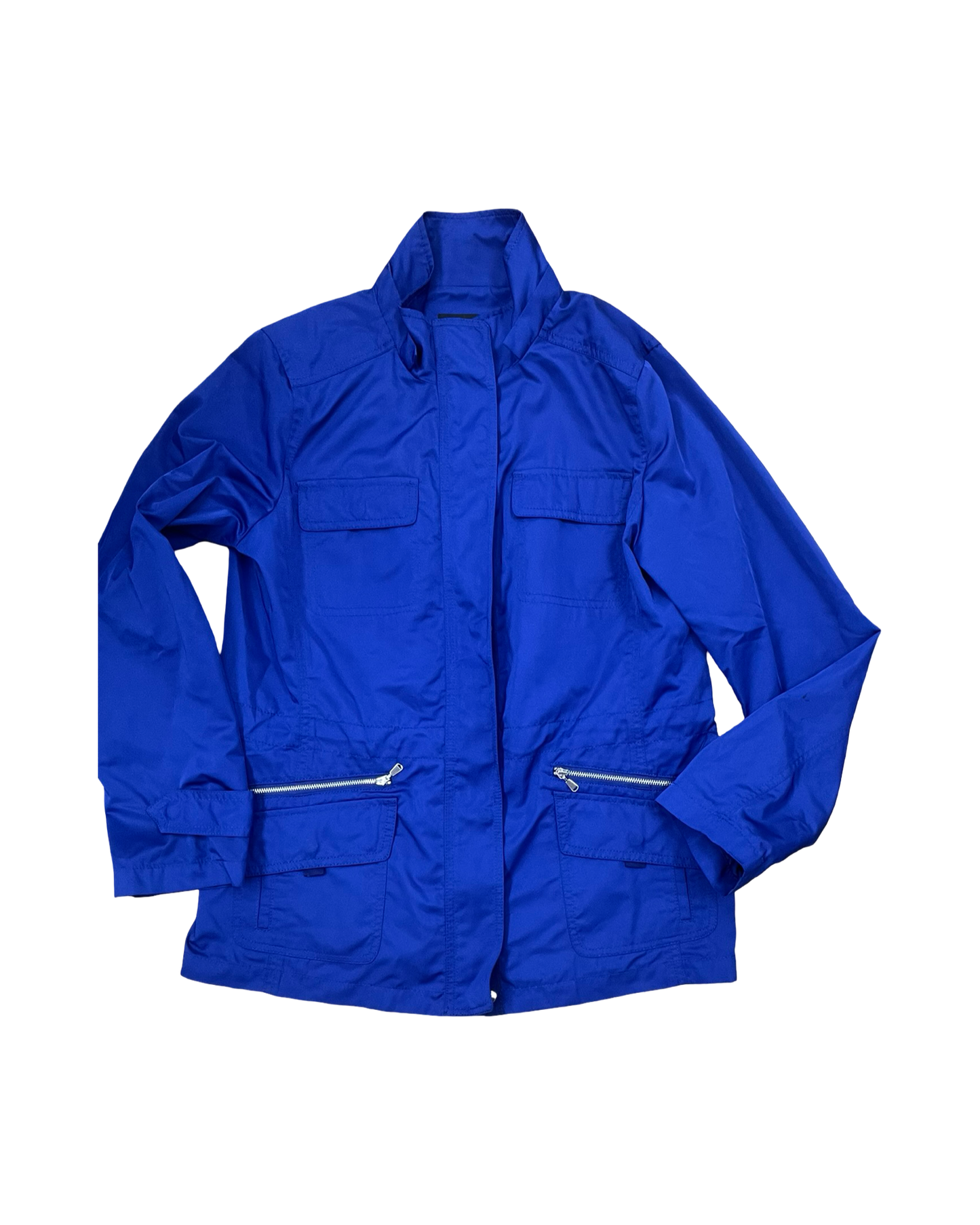 Jacket Windbreaker By Talbots In Blue, Size:M